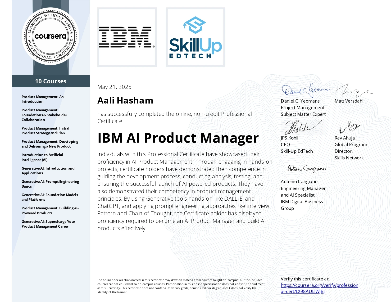 IBM AI Product Manager